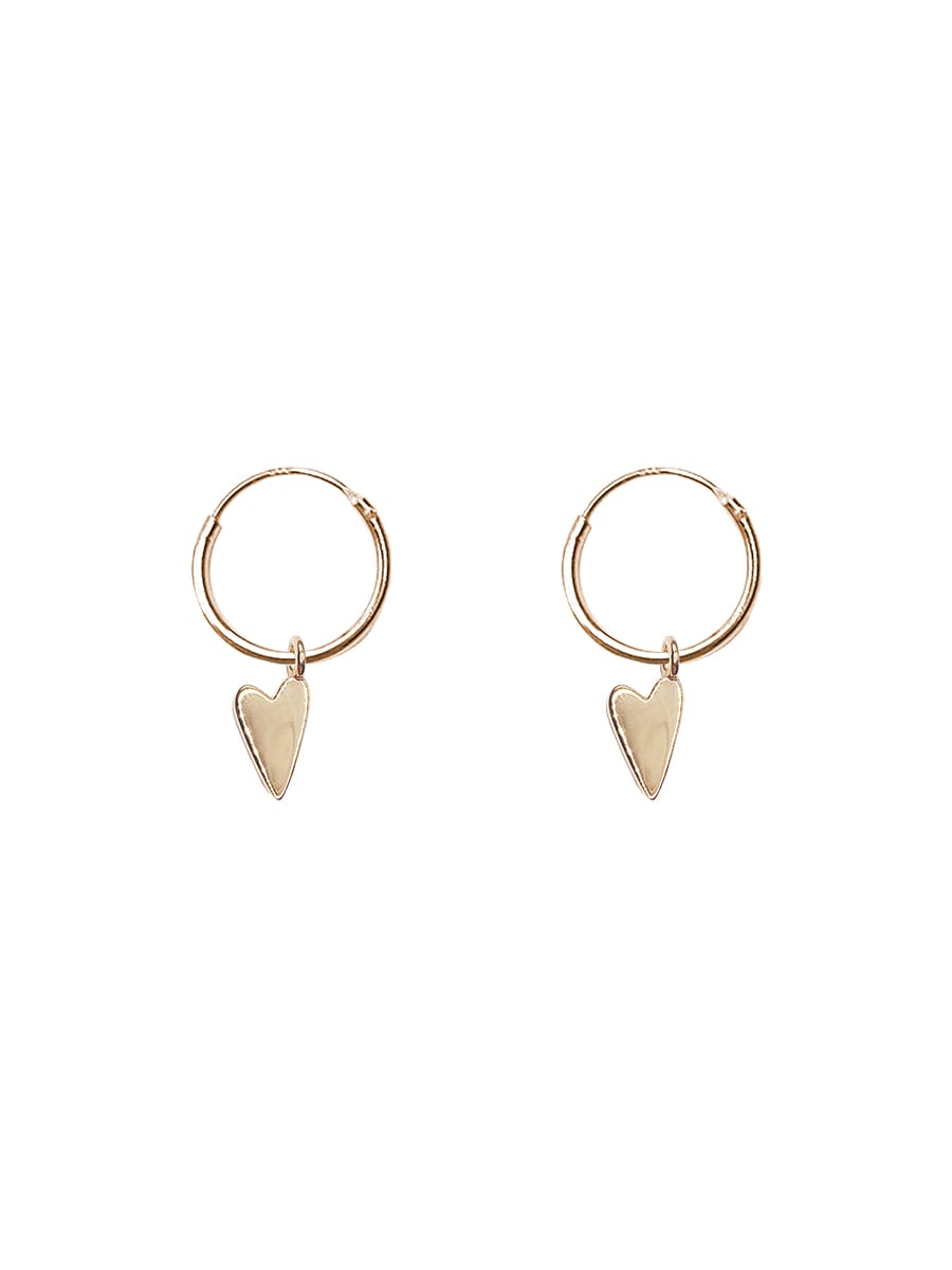 EARRINGS HEART 3D 14K